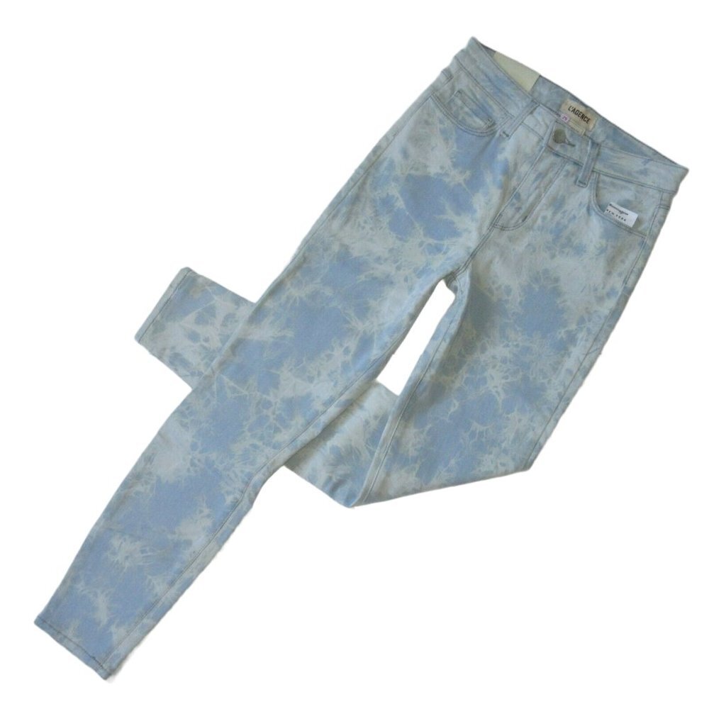 NWT L'Agence Margot in Abyss Tie Dye High Rise Skinny Stretch Jeans 25 $255